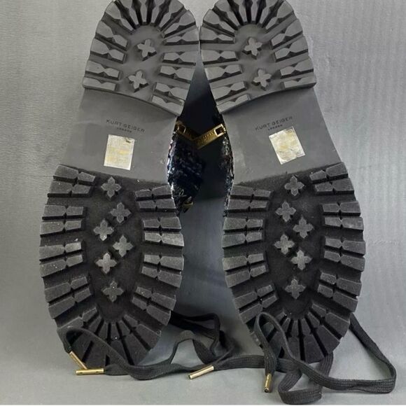 Kurt Geiger London Kensington Tweed Lug Sole Combat Booties Boot women size 6 - Picture 10 of 12